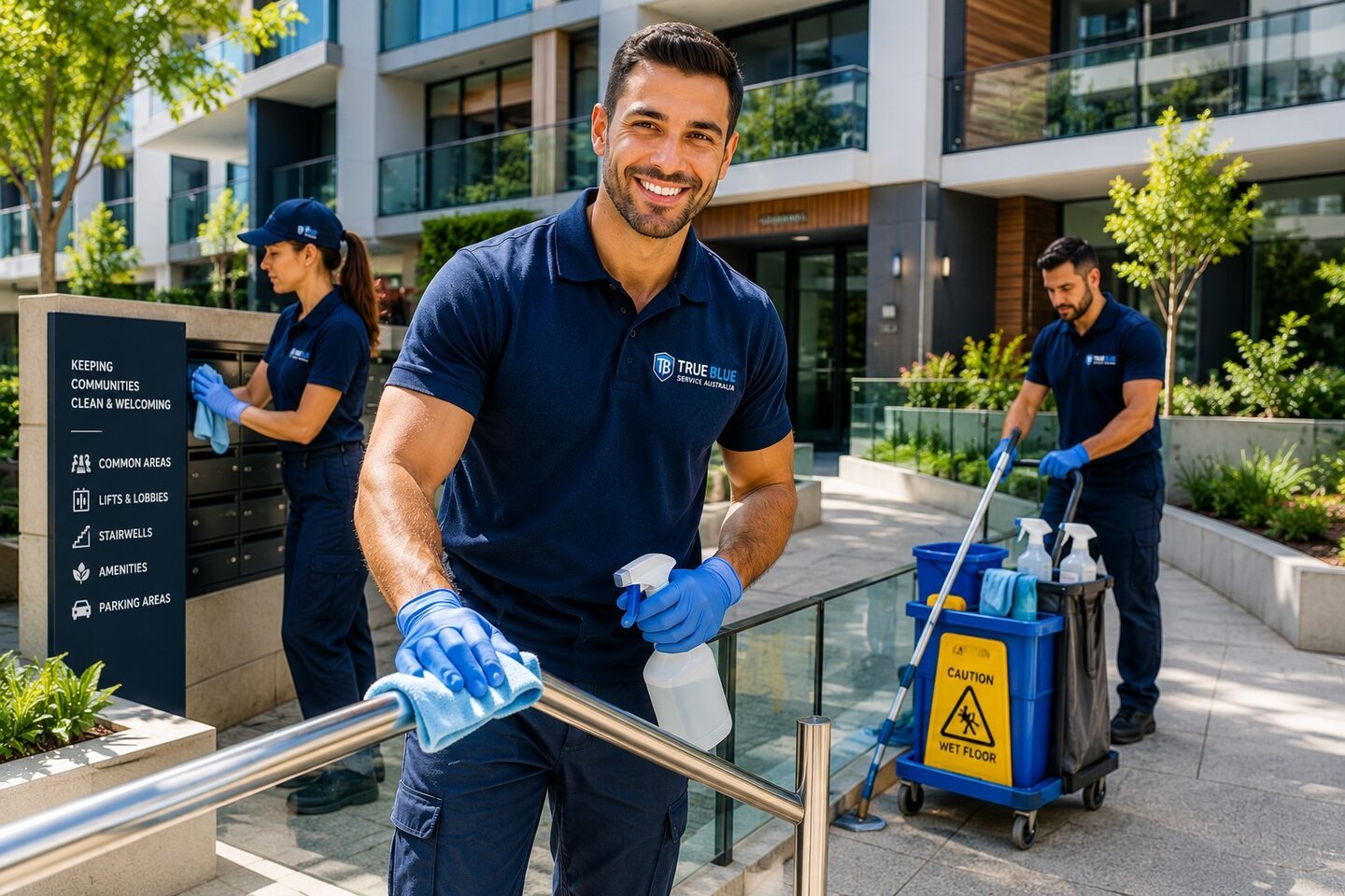 True Blue team servicing a Sydney strata apartment building